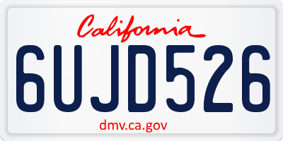 CA license plate 6UJD526