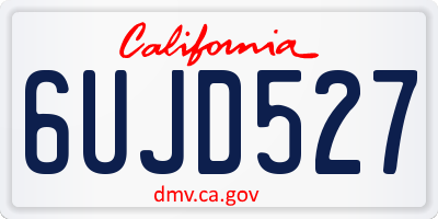 CA license plate 6UJD527