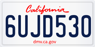 CA license plate 6UJD530
