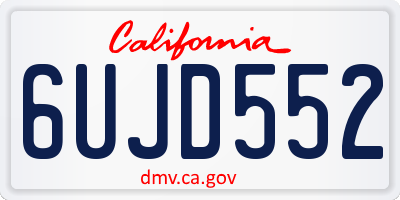 CA license plate 6UJD552