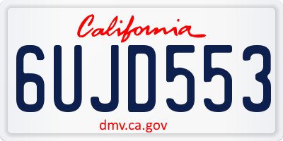 CA license plate 6UJD553