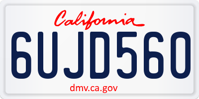 CA license plate 6UJD560