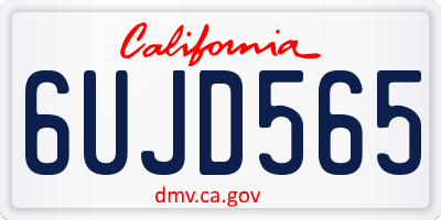 CA license plate 6UJD565