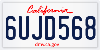 CA license plate 6UJD568