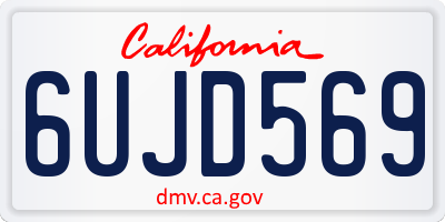CA license plate 6UJD569