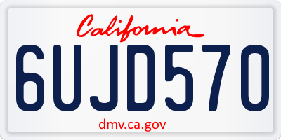 CA license plate 6UJD570