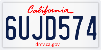 CA license plate 6UJD574