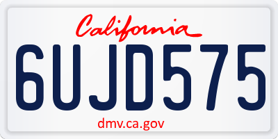 CA license plate 6UJD575