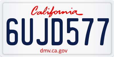 CA license plate 6UJD577