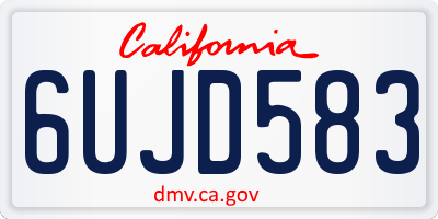 CA license plate 6UJD583