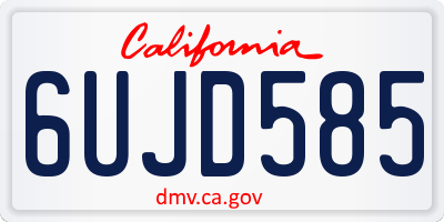 CA license plate 6UJD585