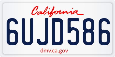 CA license plate 6UJD586