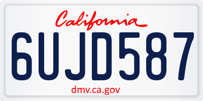 CA license plate 6UJD587