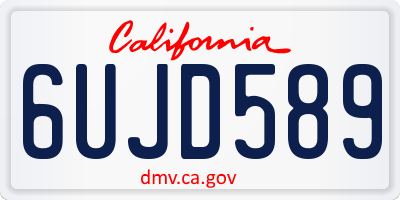 CA license plate 6UJD589