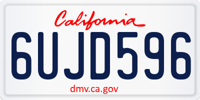 CA license plate 6UJD596