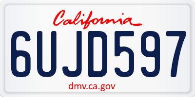 CA license plate 6UJD597