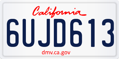 CA license plate 6UJD613