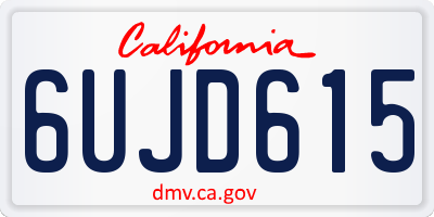 CA license plate 6UJD615