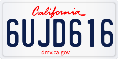 CA license plate 6UJD616