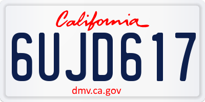 CA license plate 6UJD617