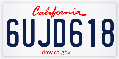 CA license plate 6UJD618