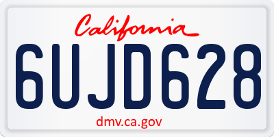CA license plate 6UJD628