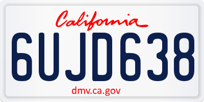 CA license plate 6UJD638