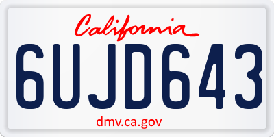 CA license plate 6UJD643