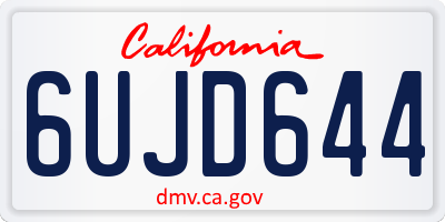 CA license plate 6UJD644