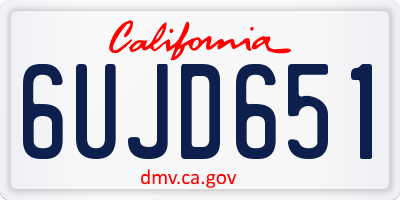 CA license plate 6UJD651