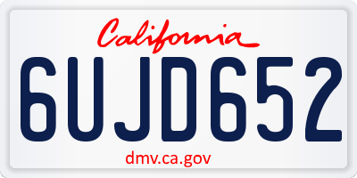 CA license plate 6UJD652