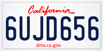 CA license plate 6UJD656