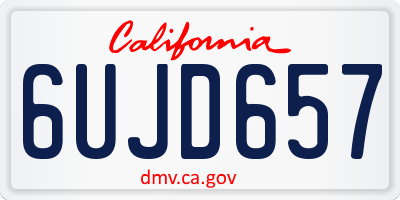 CA license plate 6UJD657