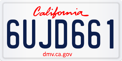 CA license plate 6UJD661