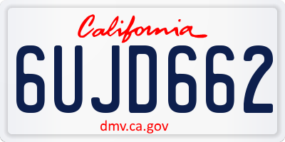 CA license plate 6UJD662