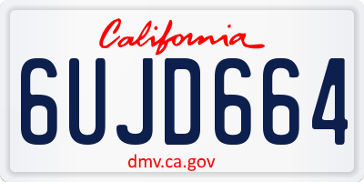CA license plate 6UJD664