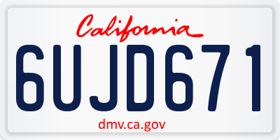 CA license plate 6UJD671