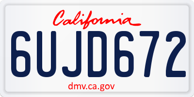 CA license plate 6UJD672