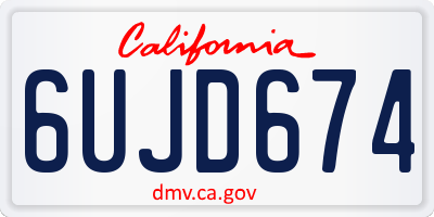 CA license plate 6UJD674