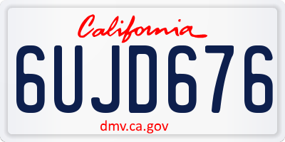 CA license plate 6UJD676
