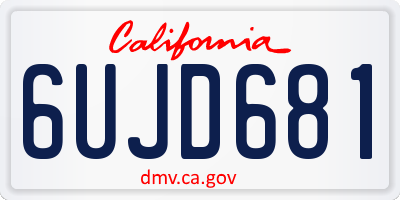 CA license plate 6UJD681
