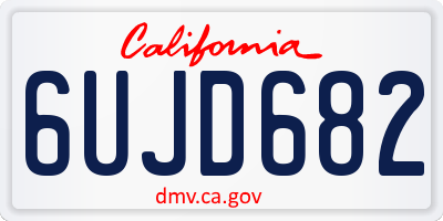 CA license plate 6UJD682