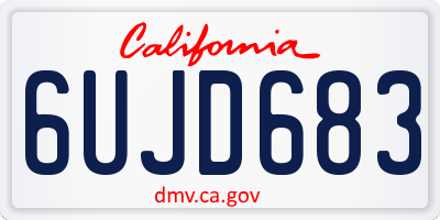 CA license plate 6UJD683