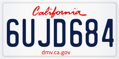 CA license plate 6UJD684