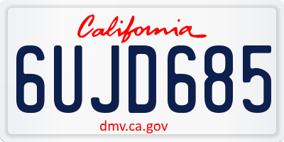 CA license plate 6UJD685