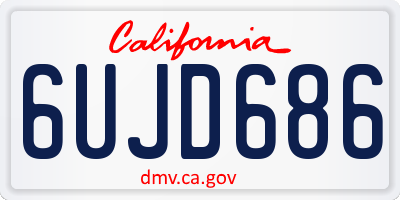 CA license plate 6UJD686