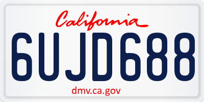 CA license plate 6UJD688