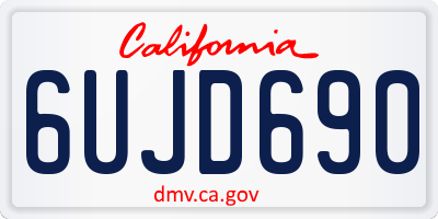 CA license plate 6UJD690