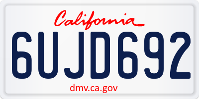 CA license plate 6UJD692