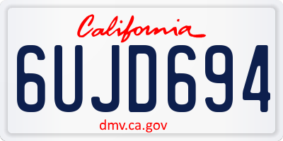 CA license plate 6UJD694